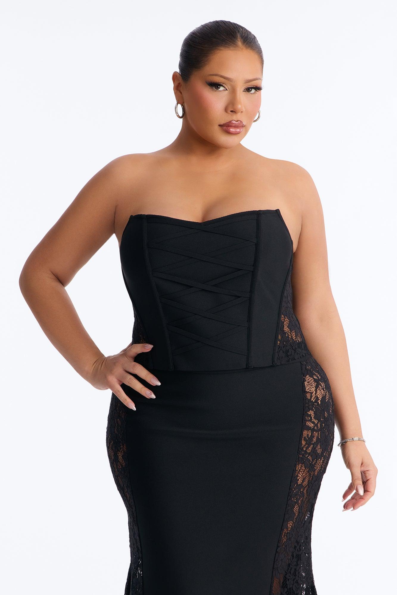 Unforgettable Nights Bandage Maxi Skirt Set - Black Female Product Image