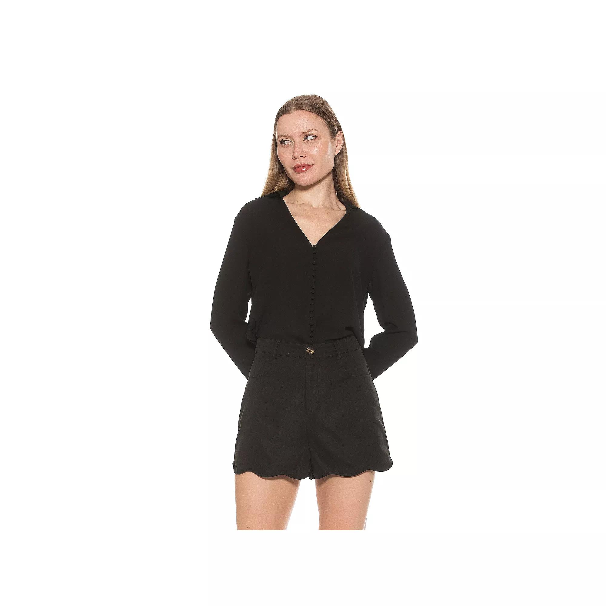 Women's ALEXIA ADMOR Lori Long Sleeve V-Neck Shirt,  Product Image