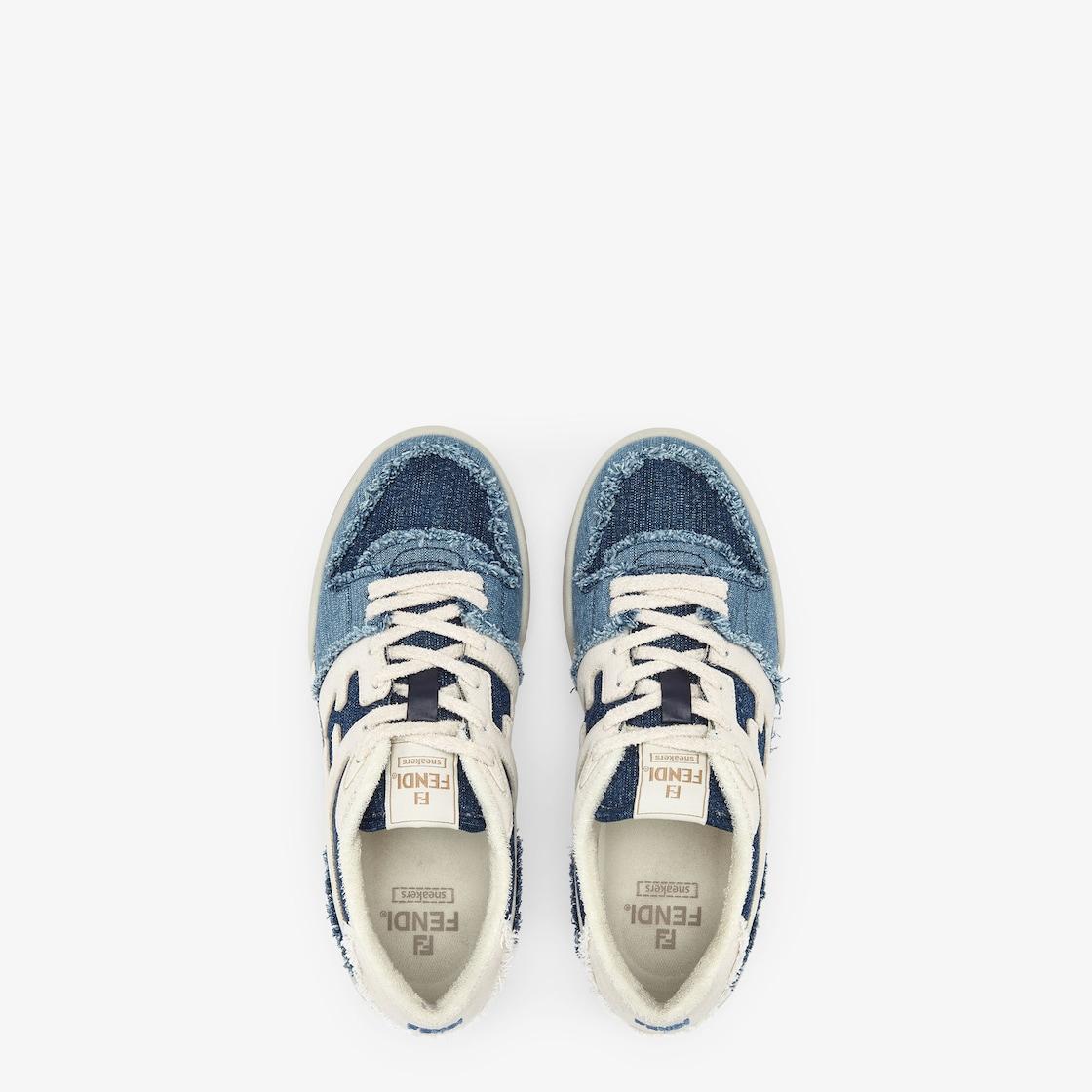 Fendi Match SneakersBlue denim low-tops Product Image