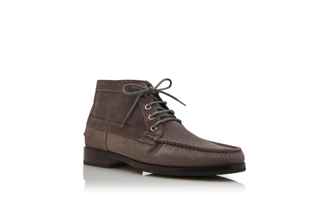 RHINEBECK Grey Calf Suede Ankle Boots Product Image