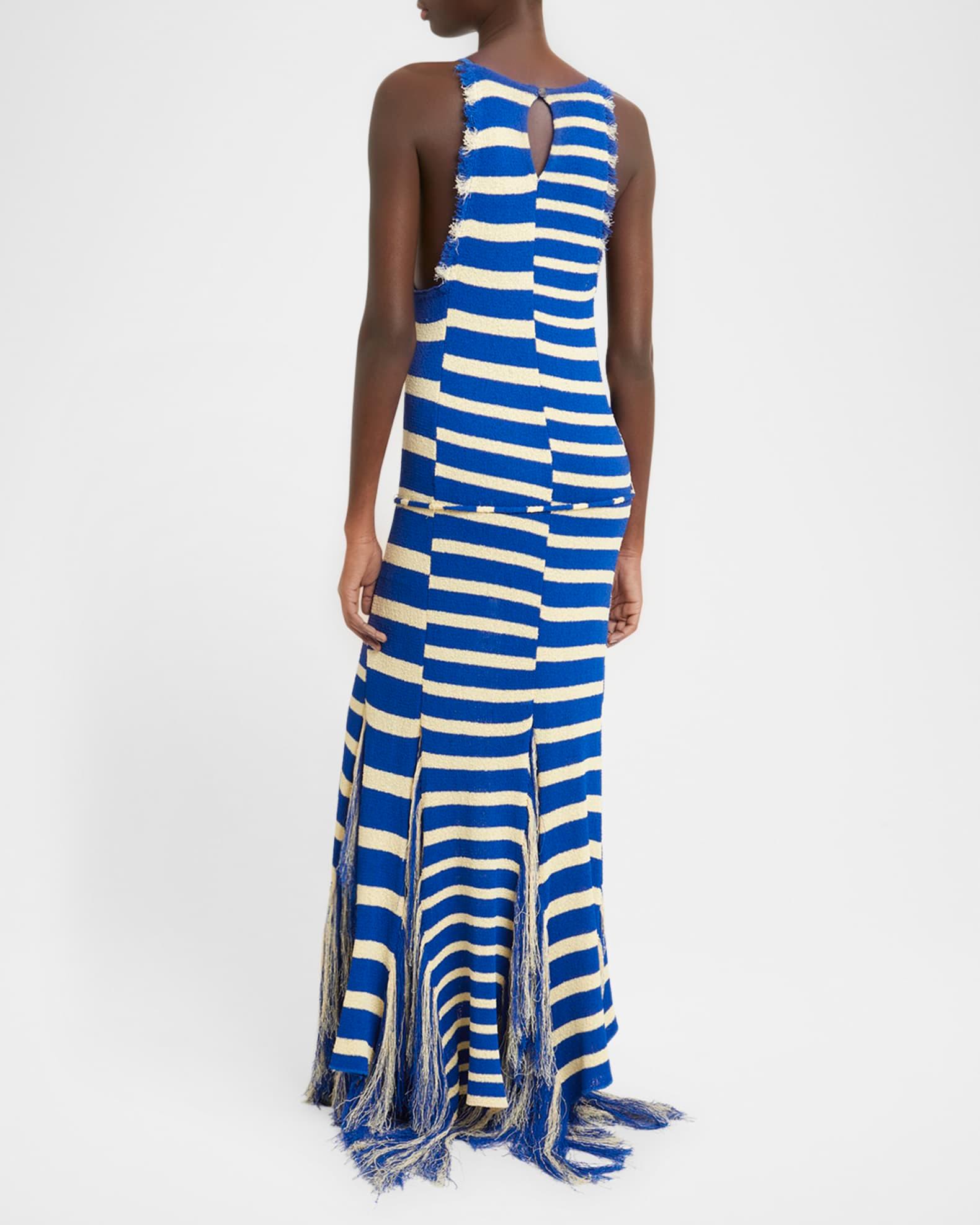 Yves Stripe Fringed Knit Dress Product Image