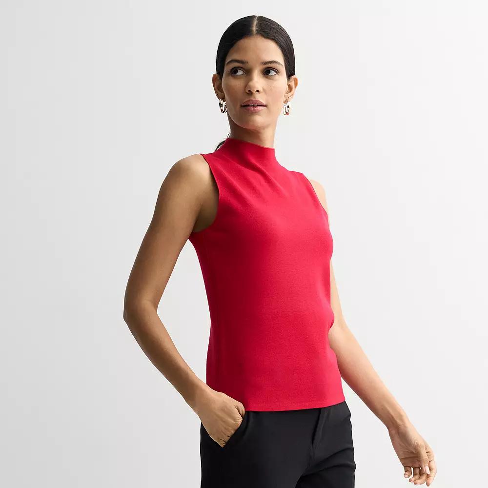 Women's Nine West Mockneck Sleeveless Sweater,  Product Image