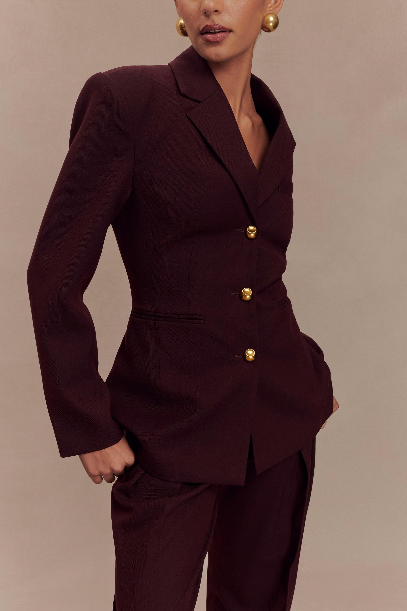 Bellamy Cinched Blazer - Mahogany Product Image