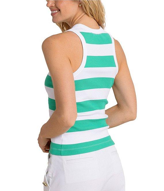Southern Tide Ryan Stripe Print Yarn Dyed Rib Crew Neck Sleeveless Tank Product Image