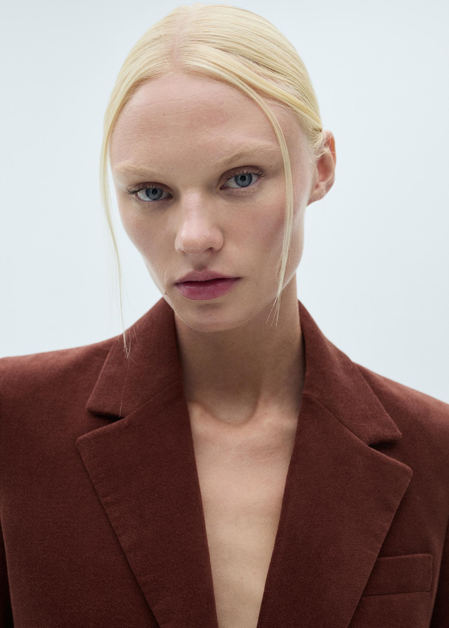 Velvet suit jacket - Women | MANGO USA Product Image