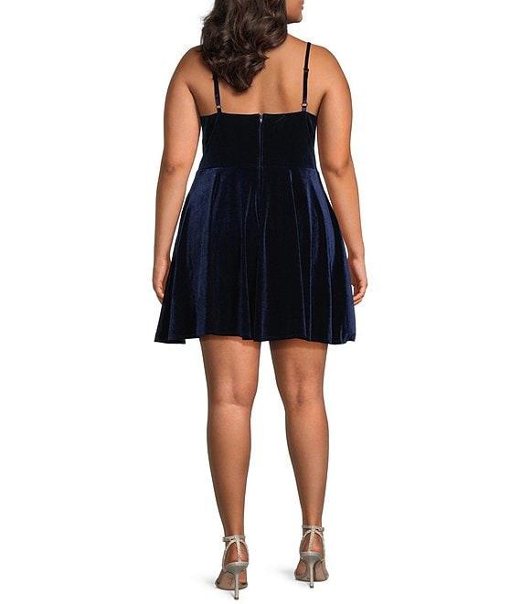 B. Darlin Plus Size Velvet Bustier Bodice Skater Dress Product Image