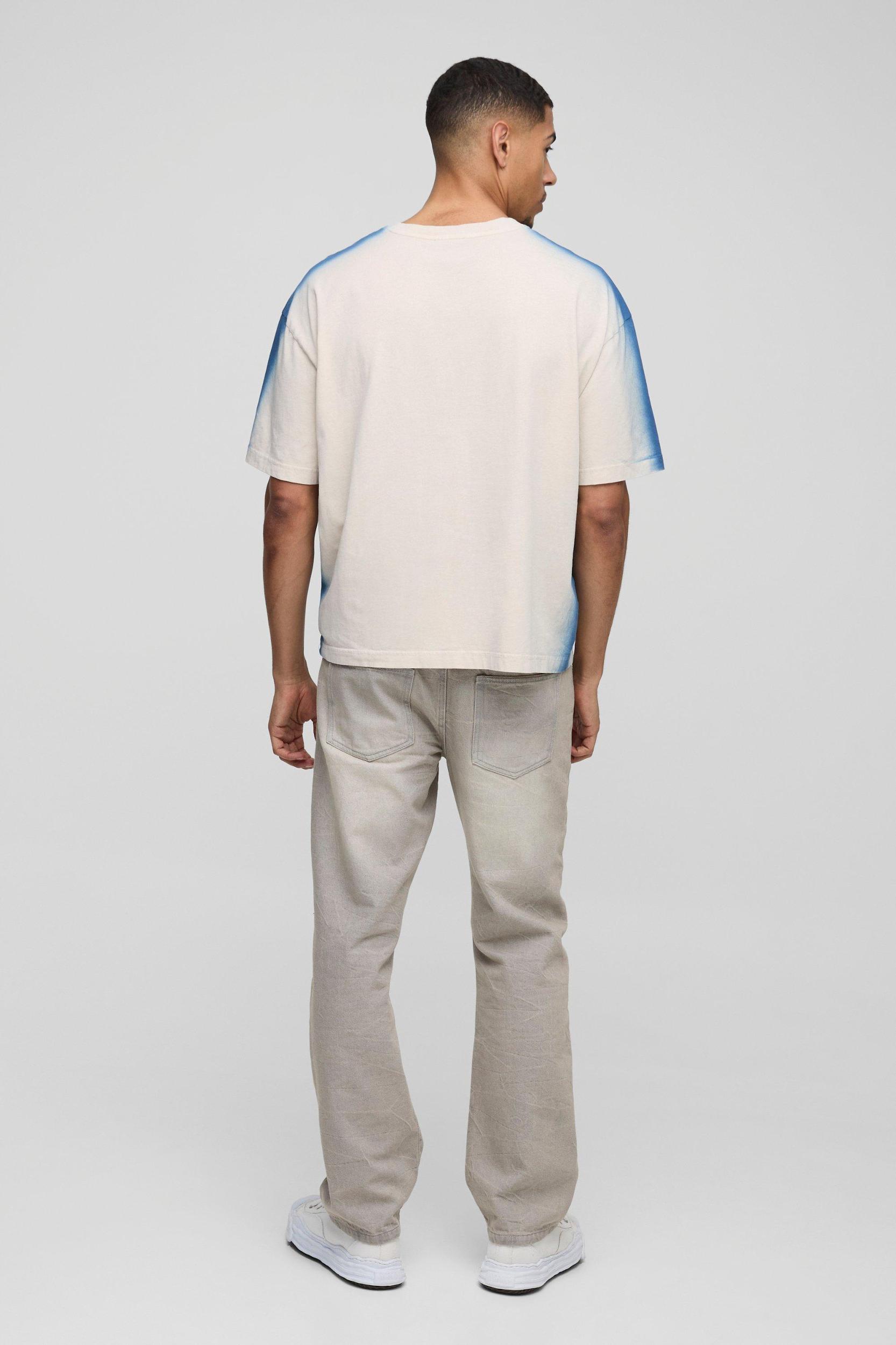 Oversized Spray Boxy Wash T-Shirt | boohooMAN USA Product Image