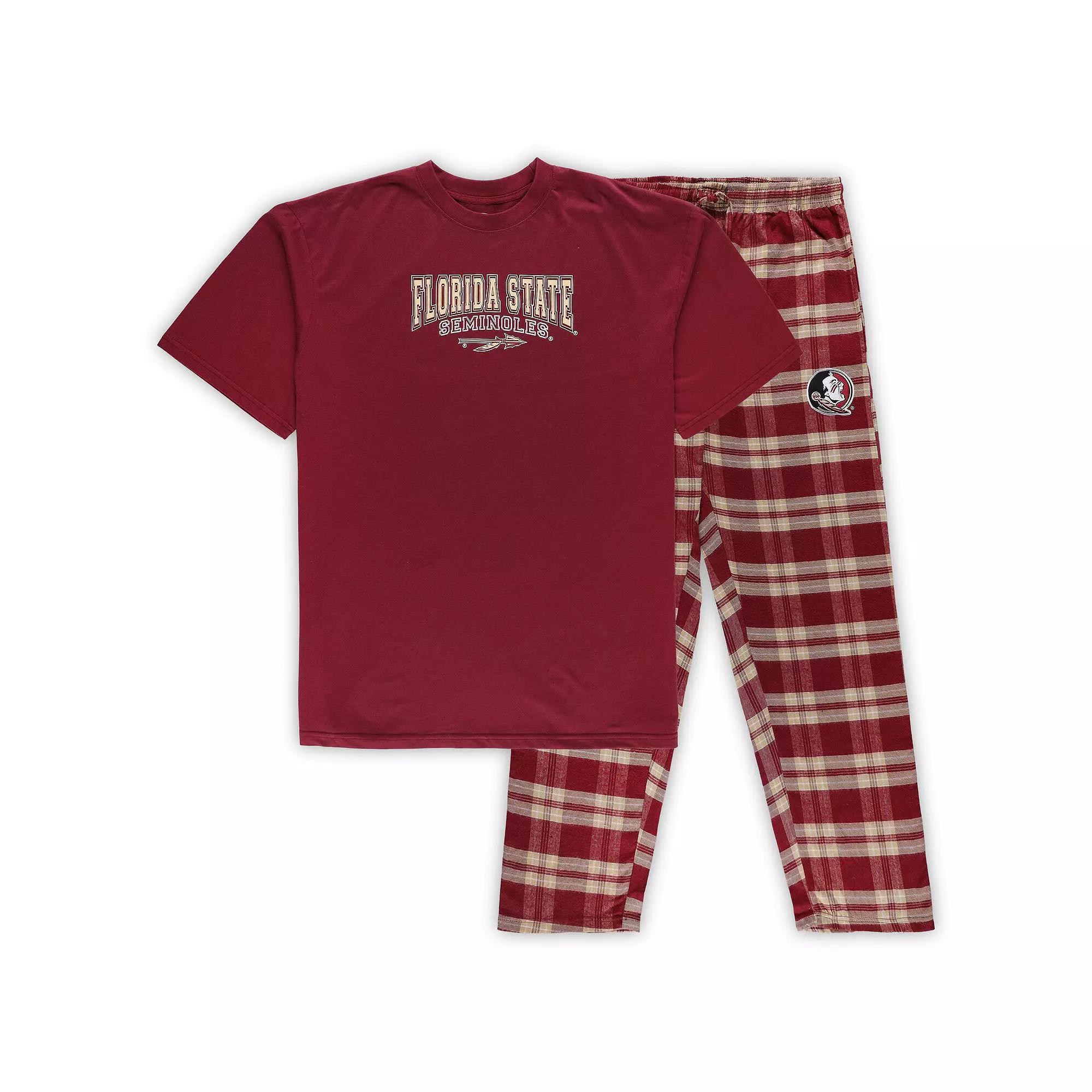 Men's Profile Garnet/Gold Florida State Seminoles Big & Tall 2-Pack T-Shirt & Flannel Pants Set, Size: XLT, Red Product Image