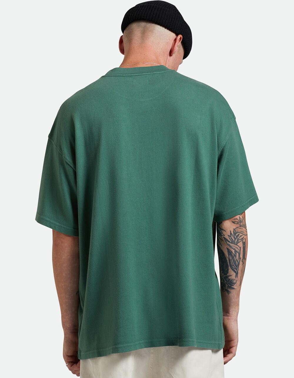 BRIXTON Quality Goods Mens Relaxed Knit Shirt - DK GREEN Product Image