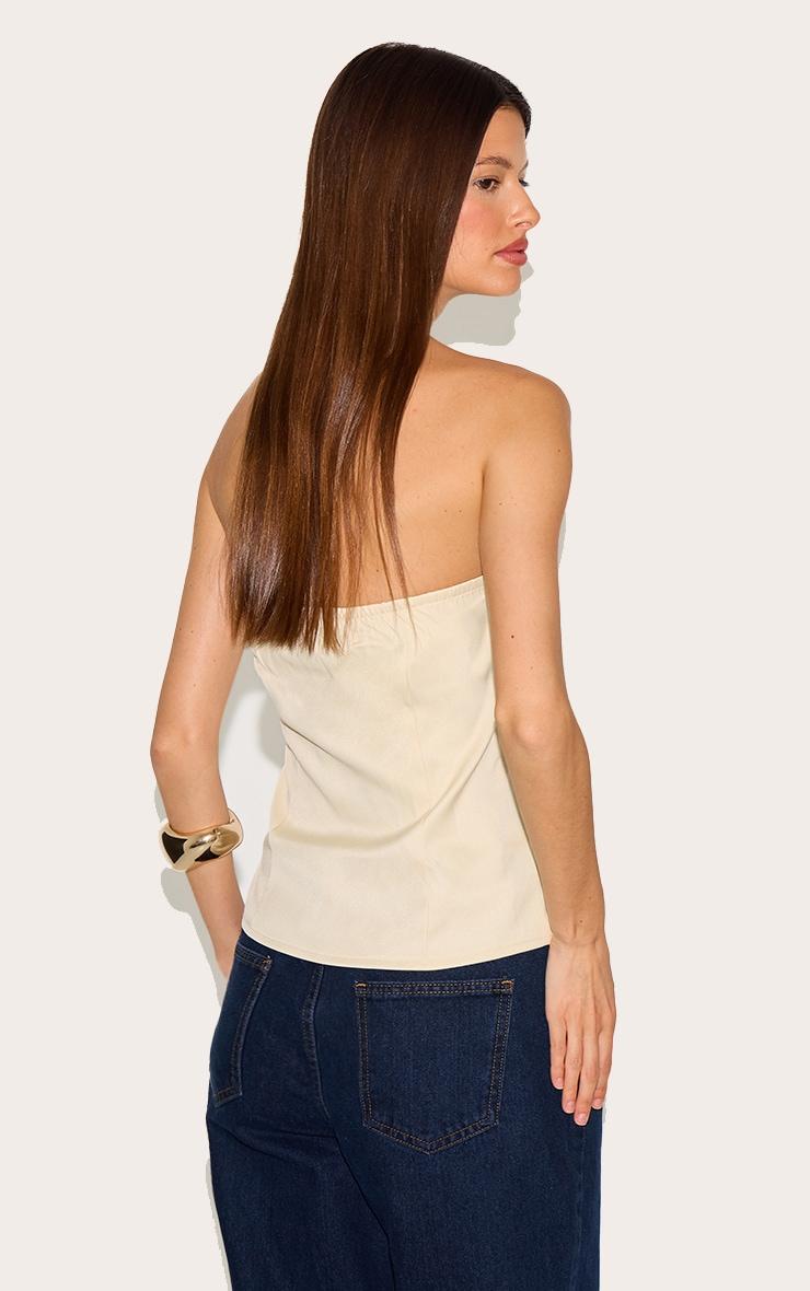 Cream Fitted Bandeau Button Vest Product Image