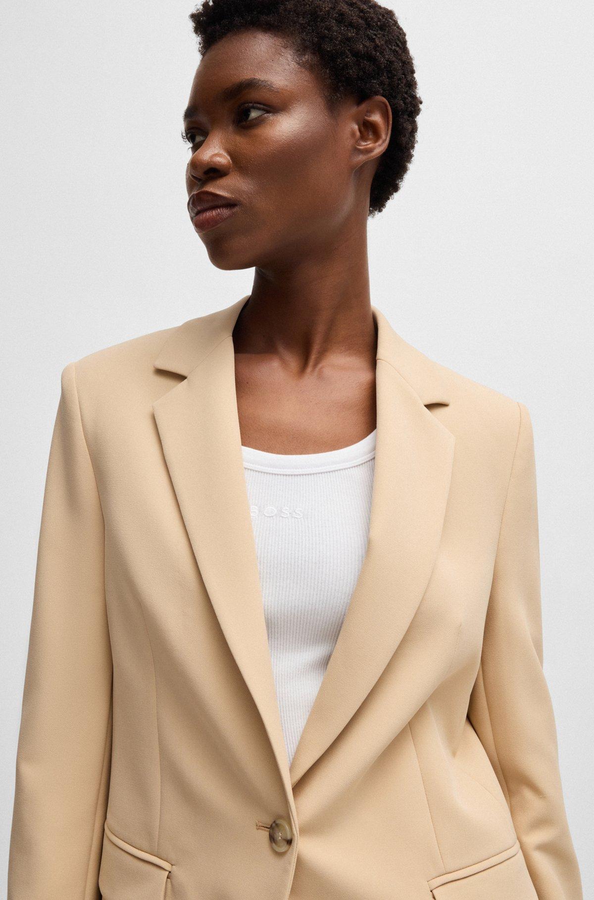 BOSS - Fitted blazer in stretch fabric - Light Beige Product Image