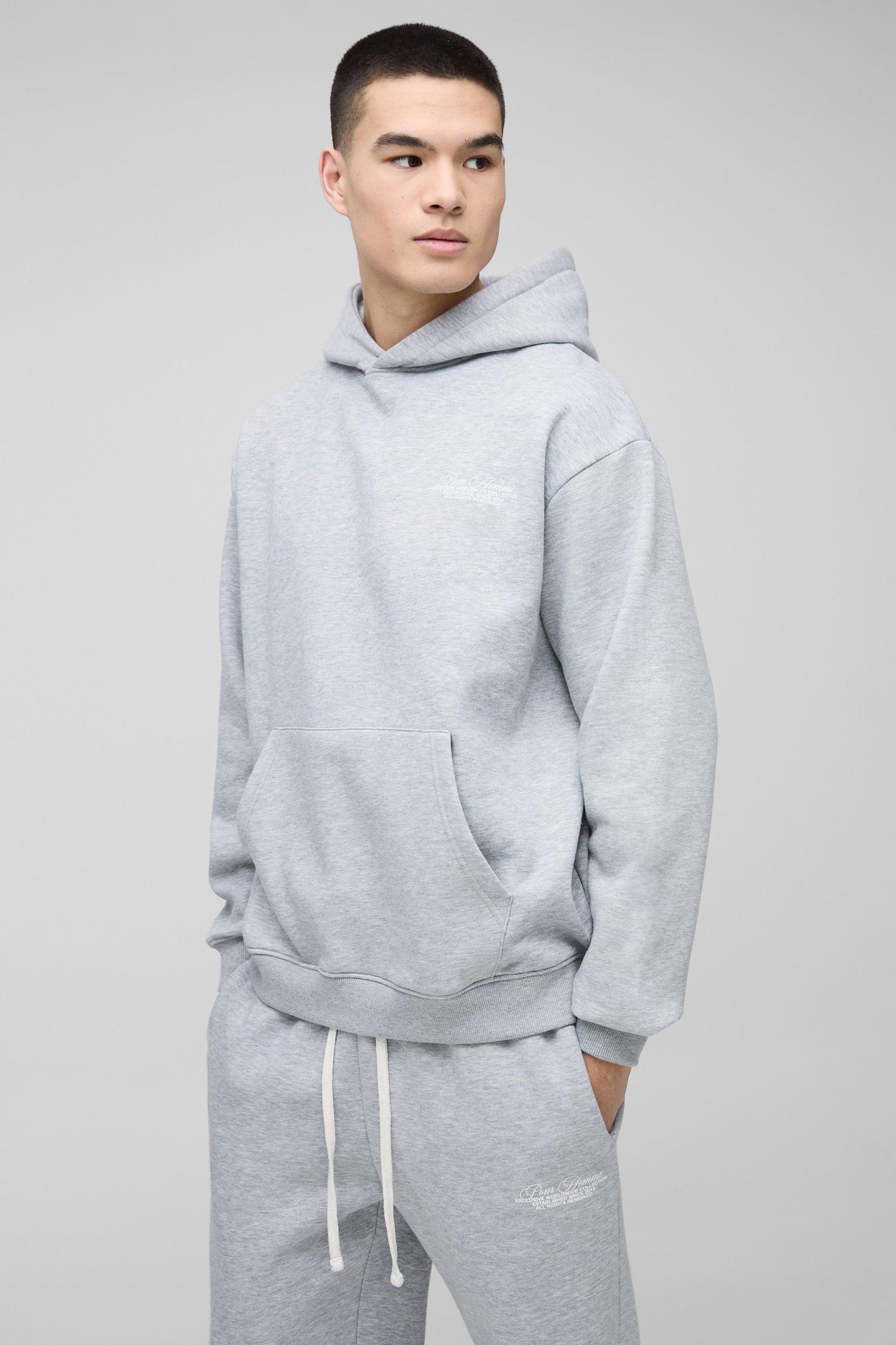 Oversized Homme Hooded Split Hem Tracksuit | boohooMAN USA Product Image
