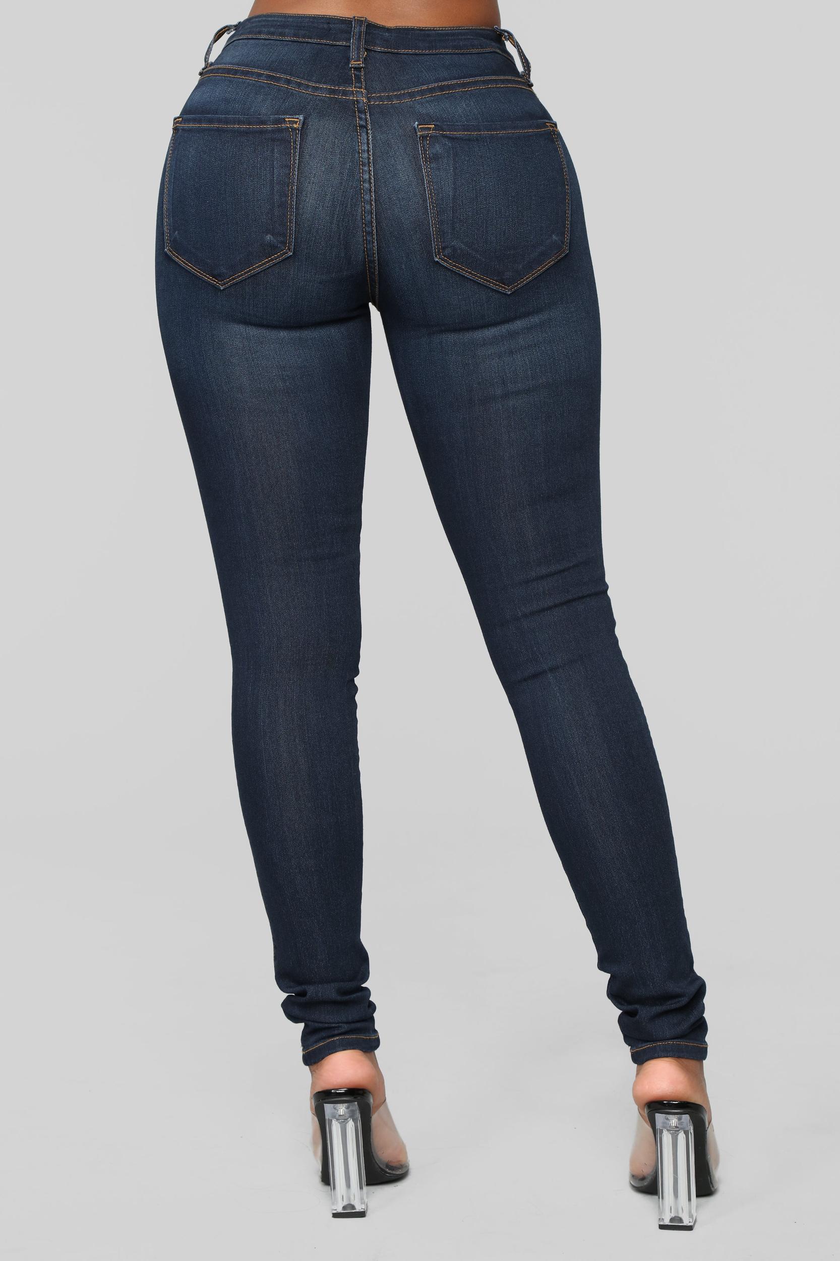 Classic Mid Rise Skinny Jeans - Dark Denim Product Image