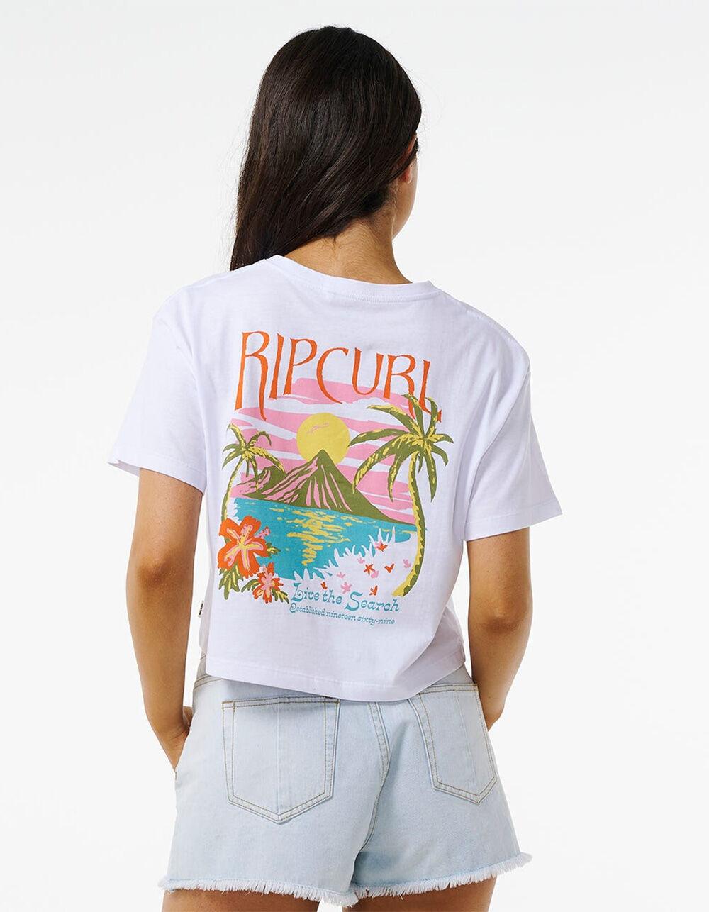 RIP CURL Island Womens Crop Tee - WHITE Product Image