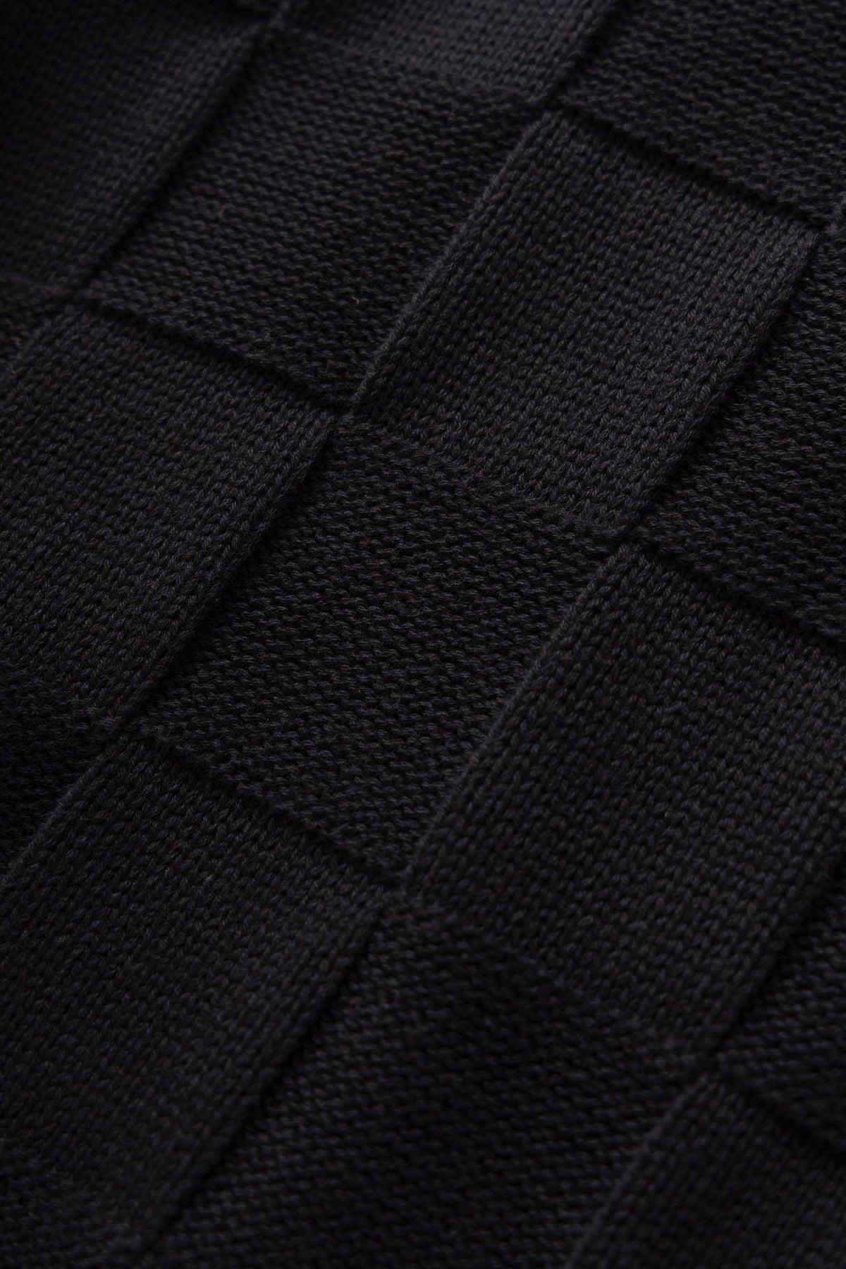 Check Knit Crewneck - Black Product Image