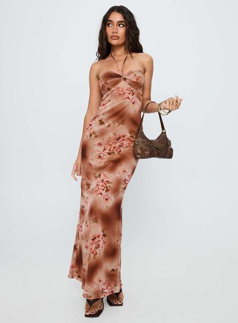 Saye Halter Twist Maxi Dress Multi Product Image