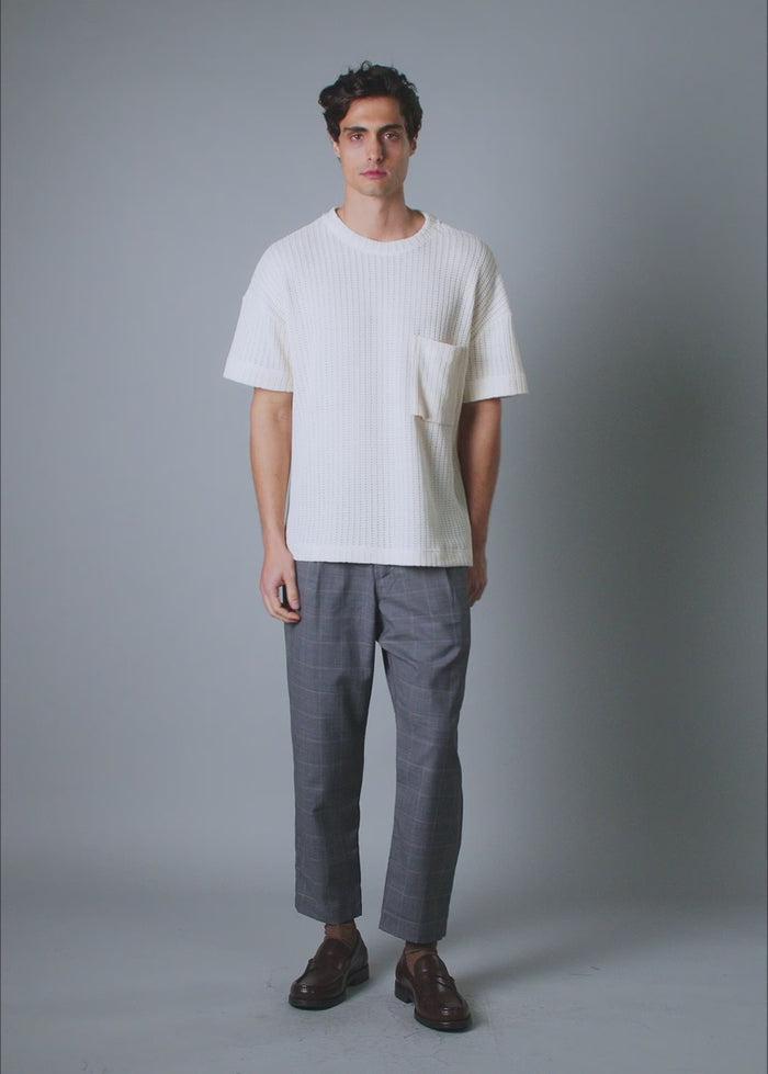 Cream Open Weave Tee Product Image