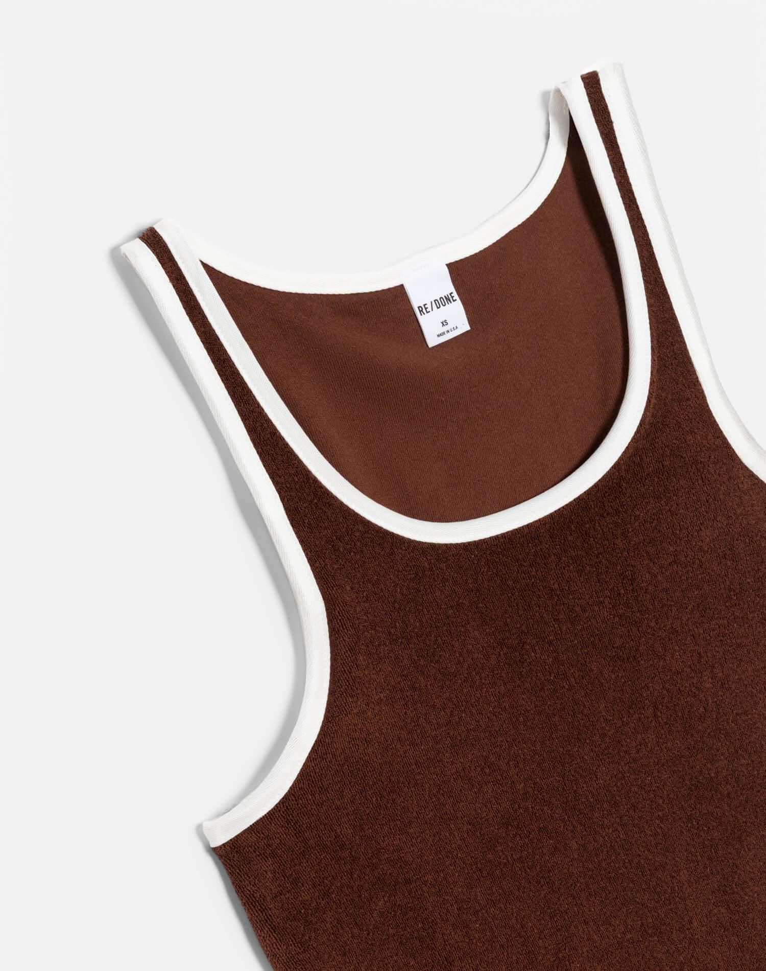 Scoop Neck Terry Tank - Brunette Product Image