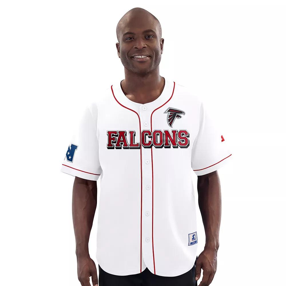 Men's Starter  White Atlanta Falcons Relay Full-Button Baseball Jersey, Size: Medium Product Image
