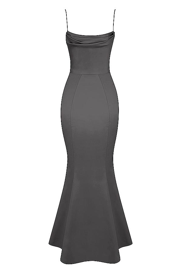 Violette  shadow satin fishtail gown Product Image