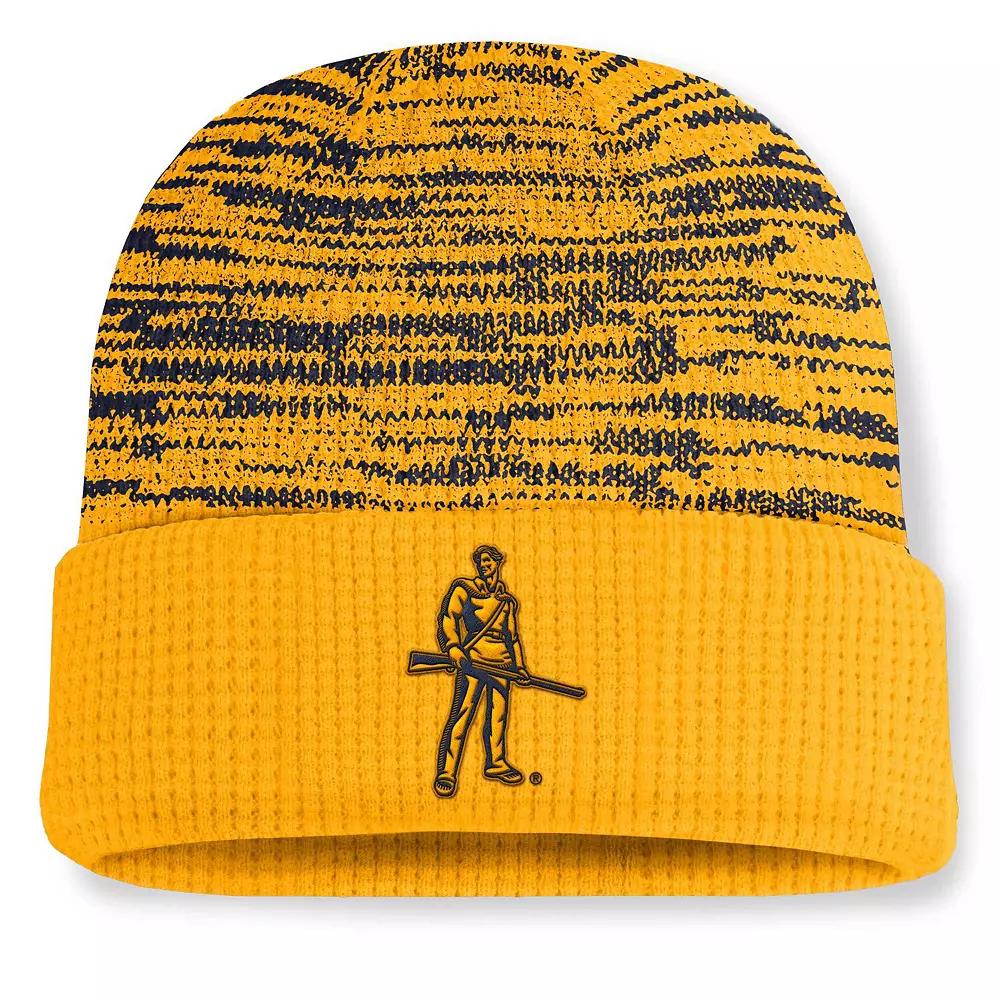 Men's Nike Gold/Navy West Virginia Mountaineers Primetime Terra Cuffed Knit Hat Product Image
