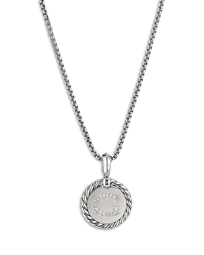 Womens Initial Charm Necklace in Sterling Silver Product Image