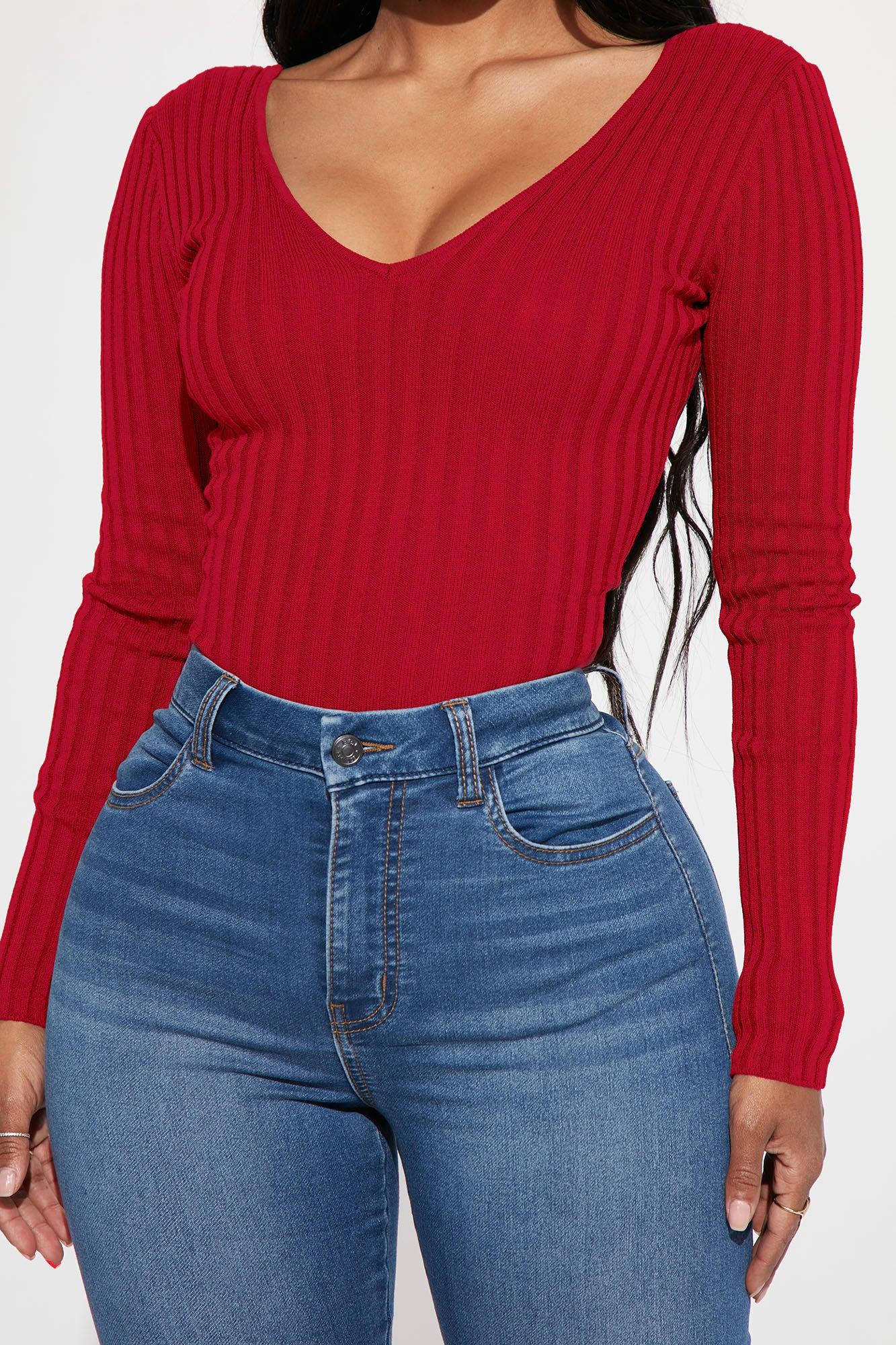 Kallan Knit Sweater - Red Product Image