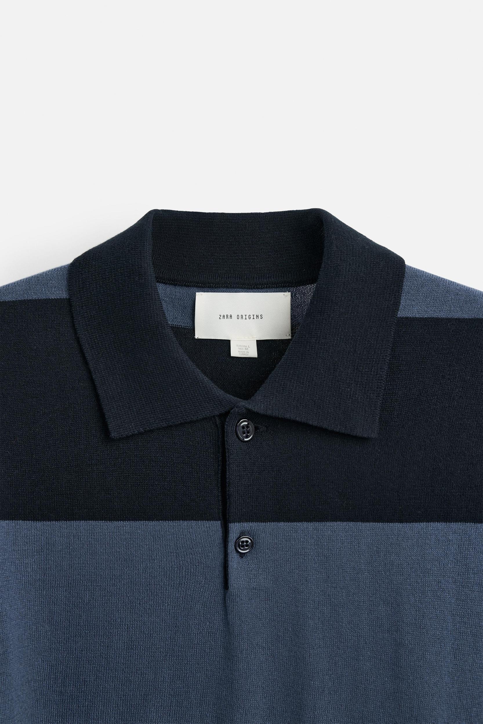 STRIPED KNIT POLO Product Image