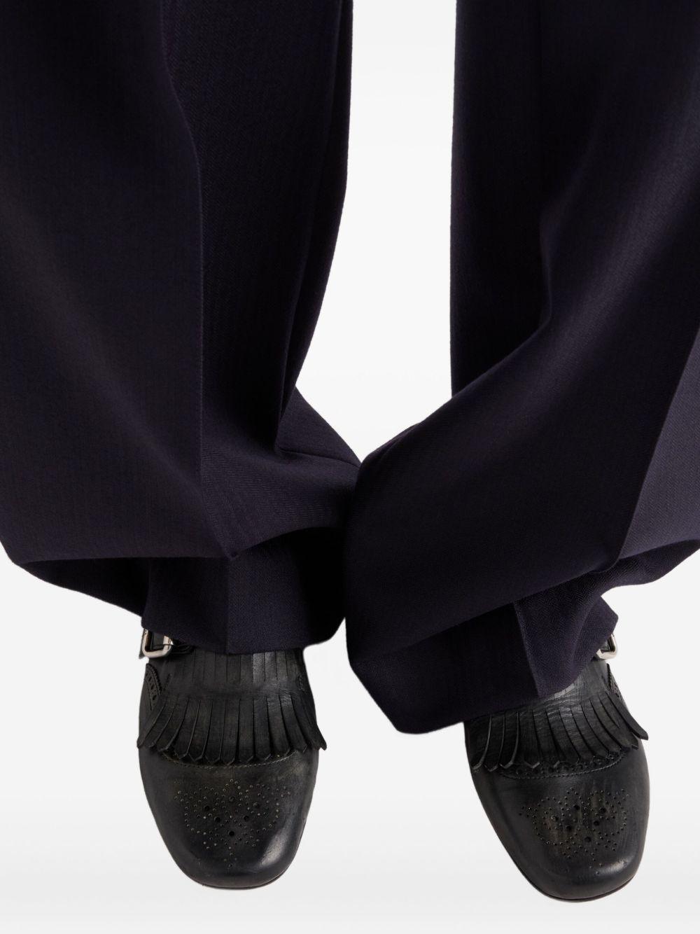 buckle-strap fringe-detail leather loafers Product Image