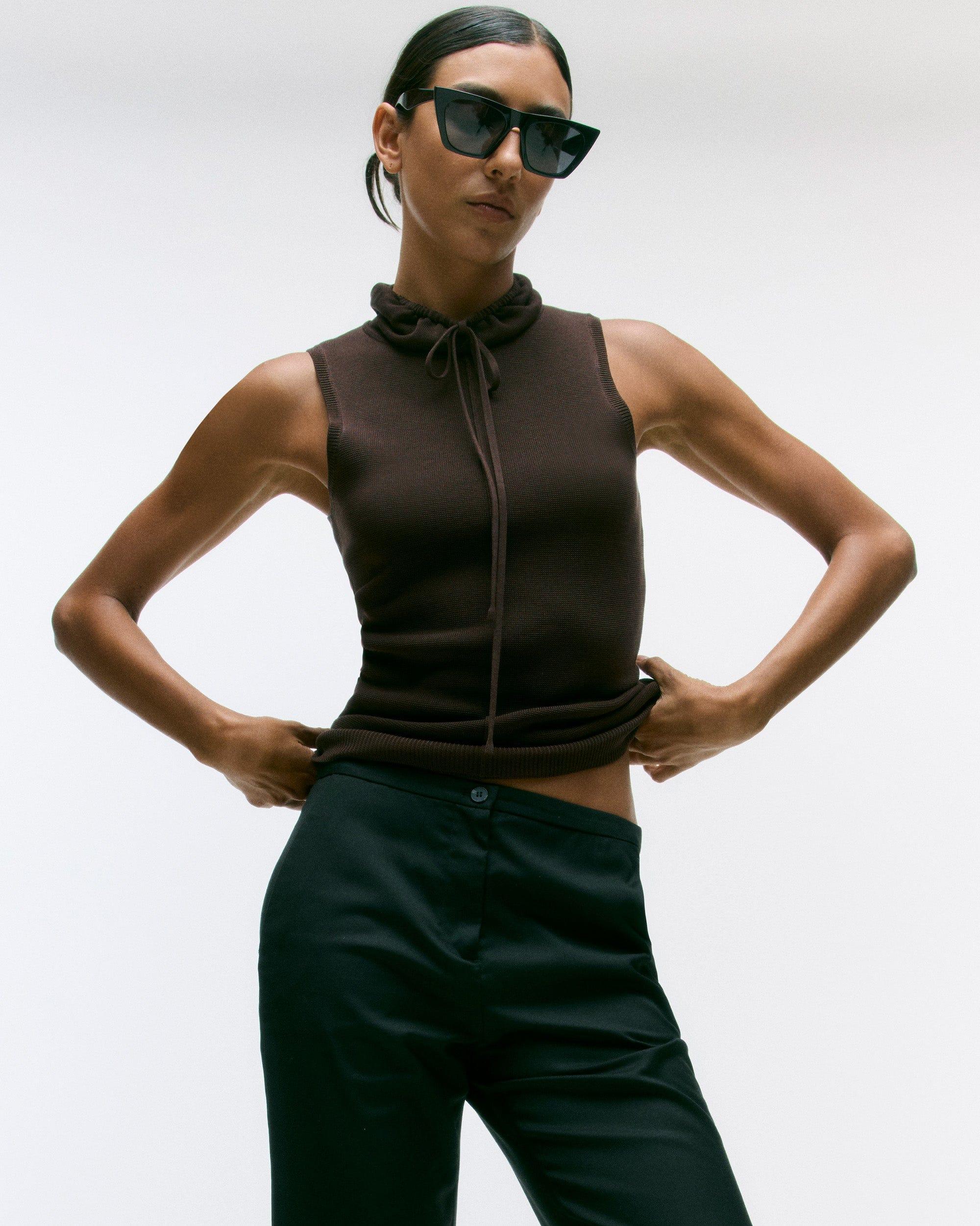 Tammy Cinched-Neck Tencel-Blend Top Product Image