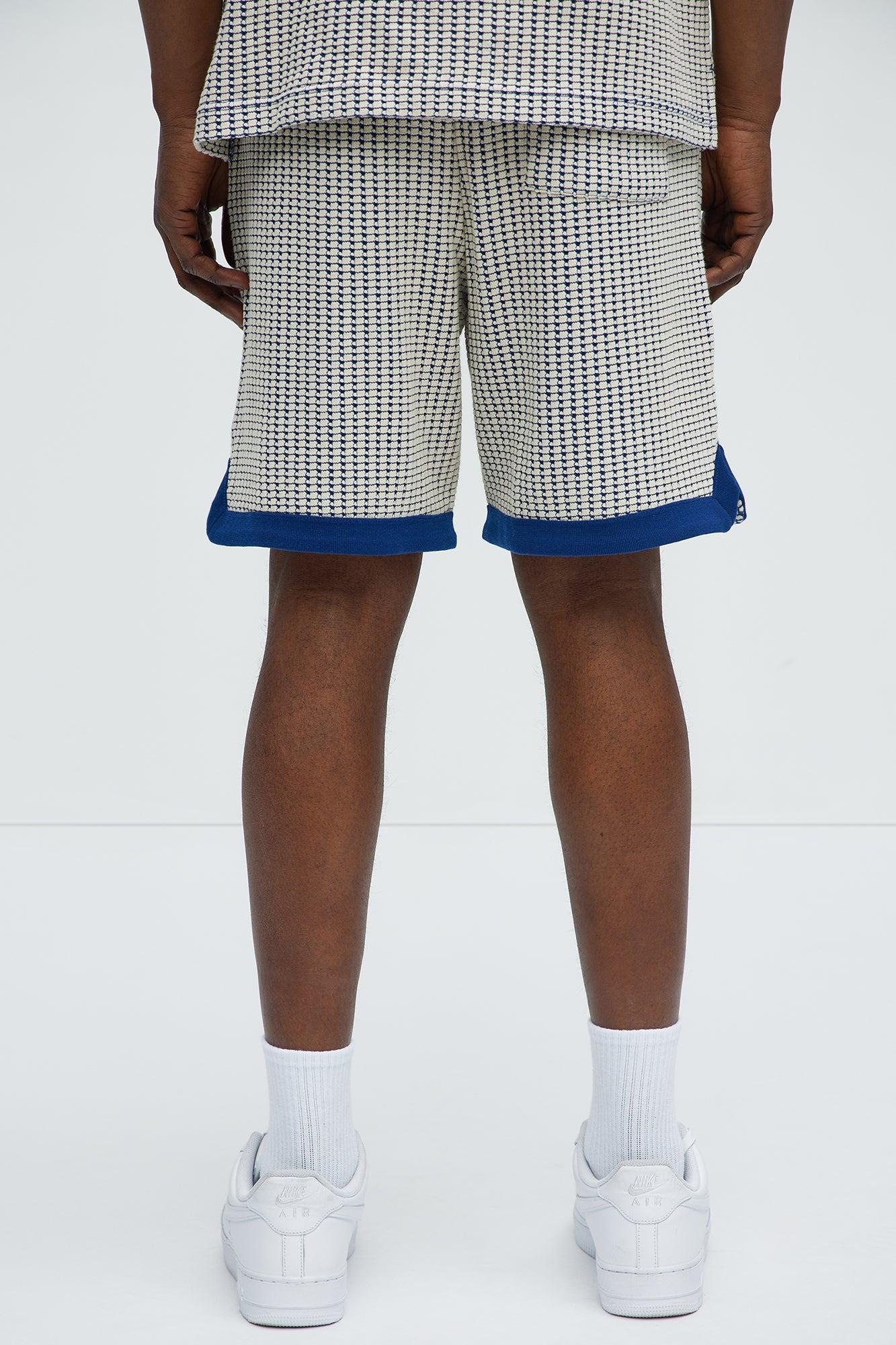 Devin Crochet Contrast Trim Shorts - Blue/combo Product Image