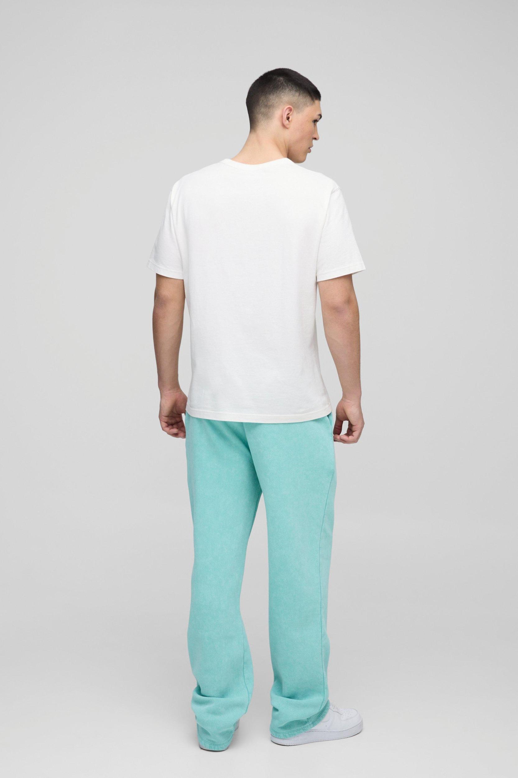 Straight Leg Distressed Washed Sweatpants | boohooMAN USA Product Image