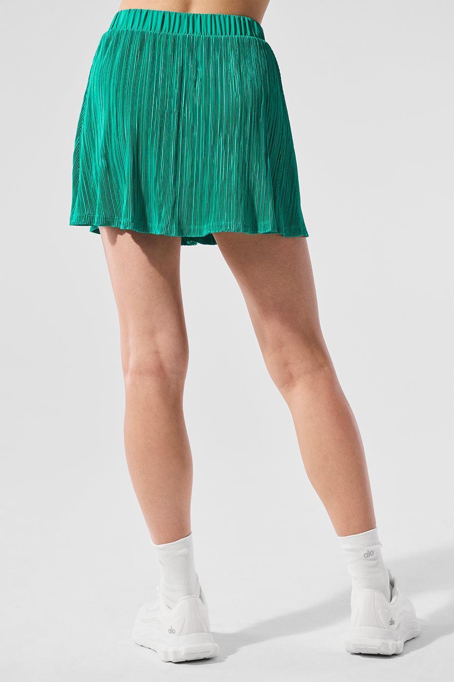 Micro Plisse Tennis Skirt - Spruce Green Female Product Image
