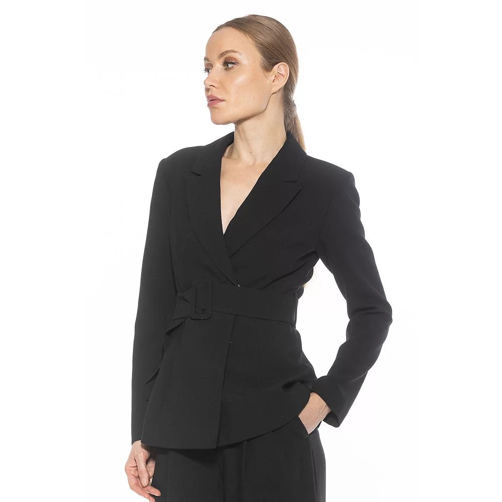 Women's ALEXIA ADMOR Janna Long Sleeve Longline Blazer with Belted Waist,  Product Image