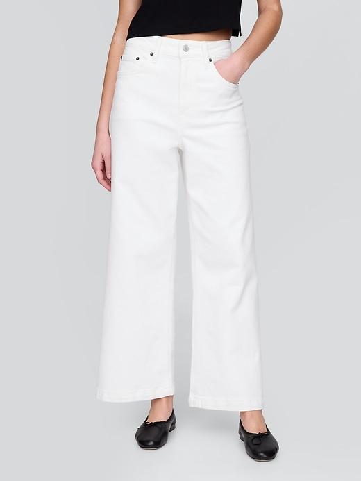 Curvy High Rise Stride Wide-Leg Ankle Jeans Product Image