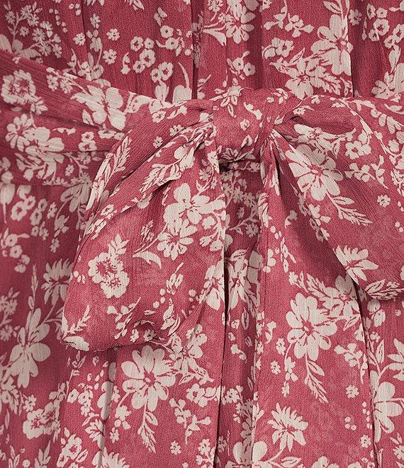 Allison & Kelly Floral Print Peasant Tiered Dress Product Image