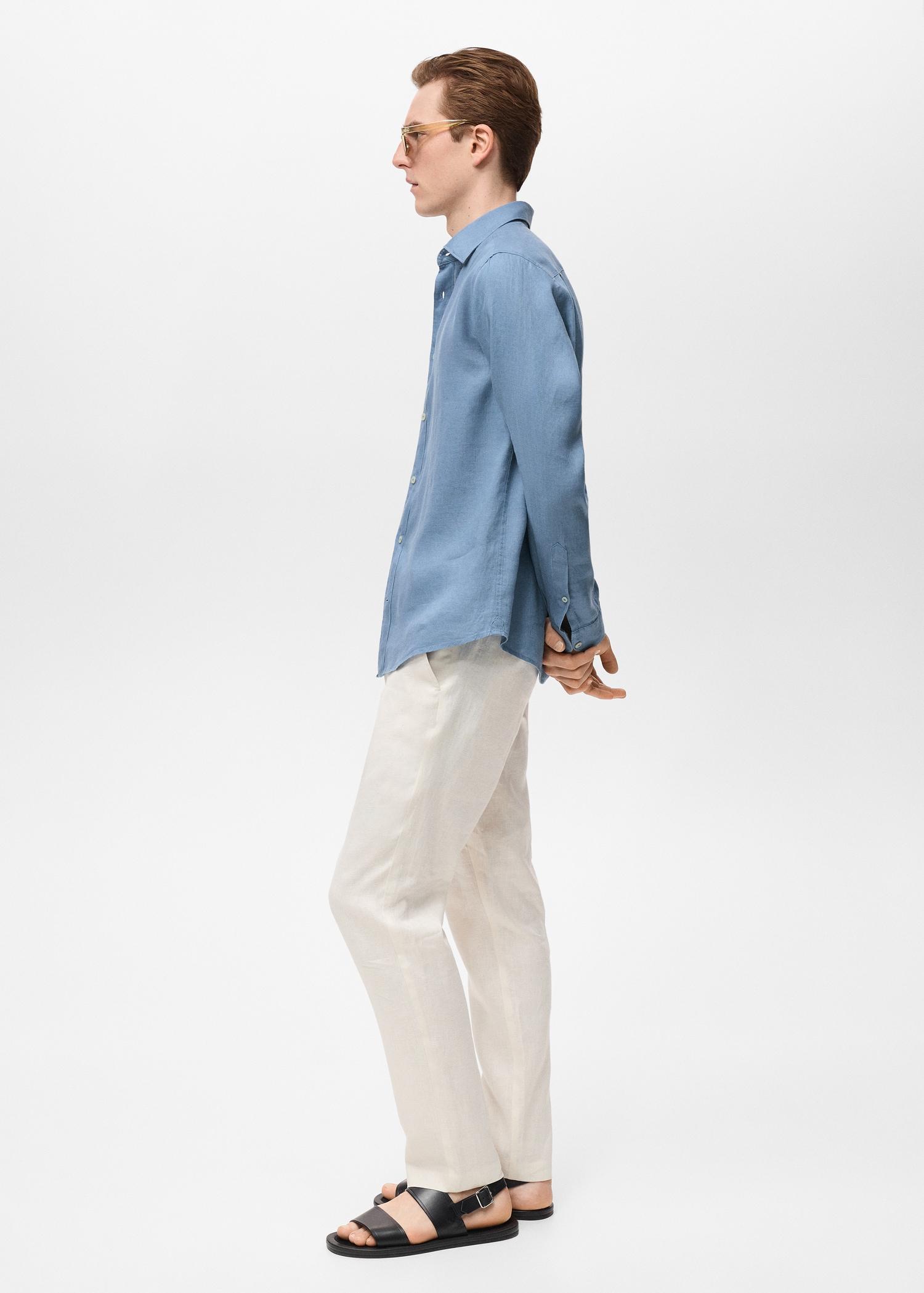 Linen 100% shirt - Men | MANGO USA Product Image