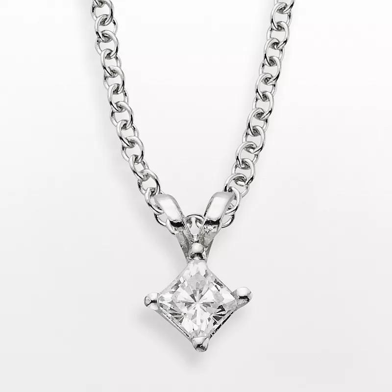 The Regal Collection 14k White Gold 1/4-ct. T.W. IGL Certified Diamond Solitaire Pendant, Women's, Size: 18" Product Image