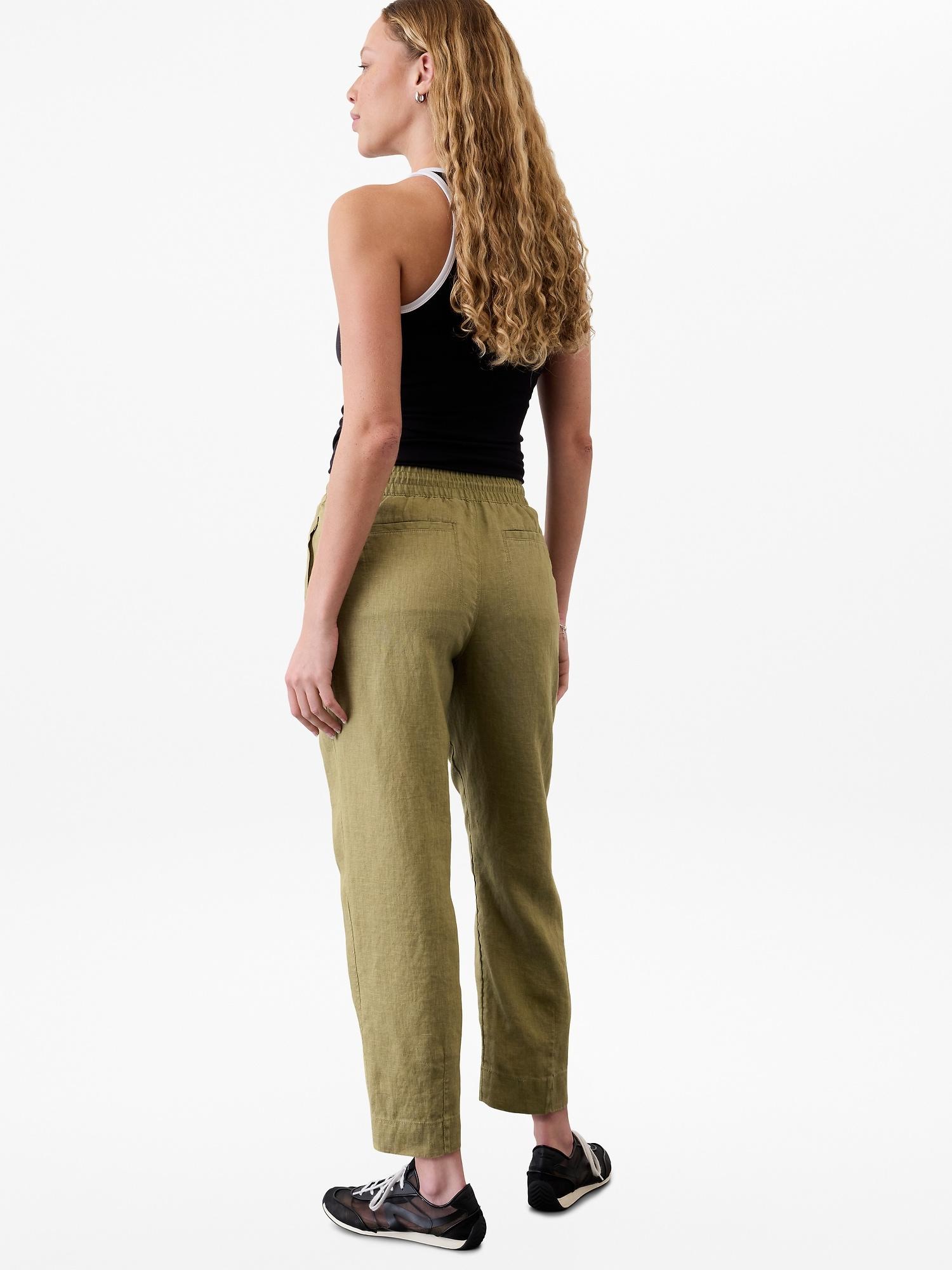 Retreat High Rise Linen Ankle Pant Product Image