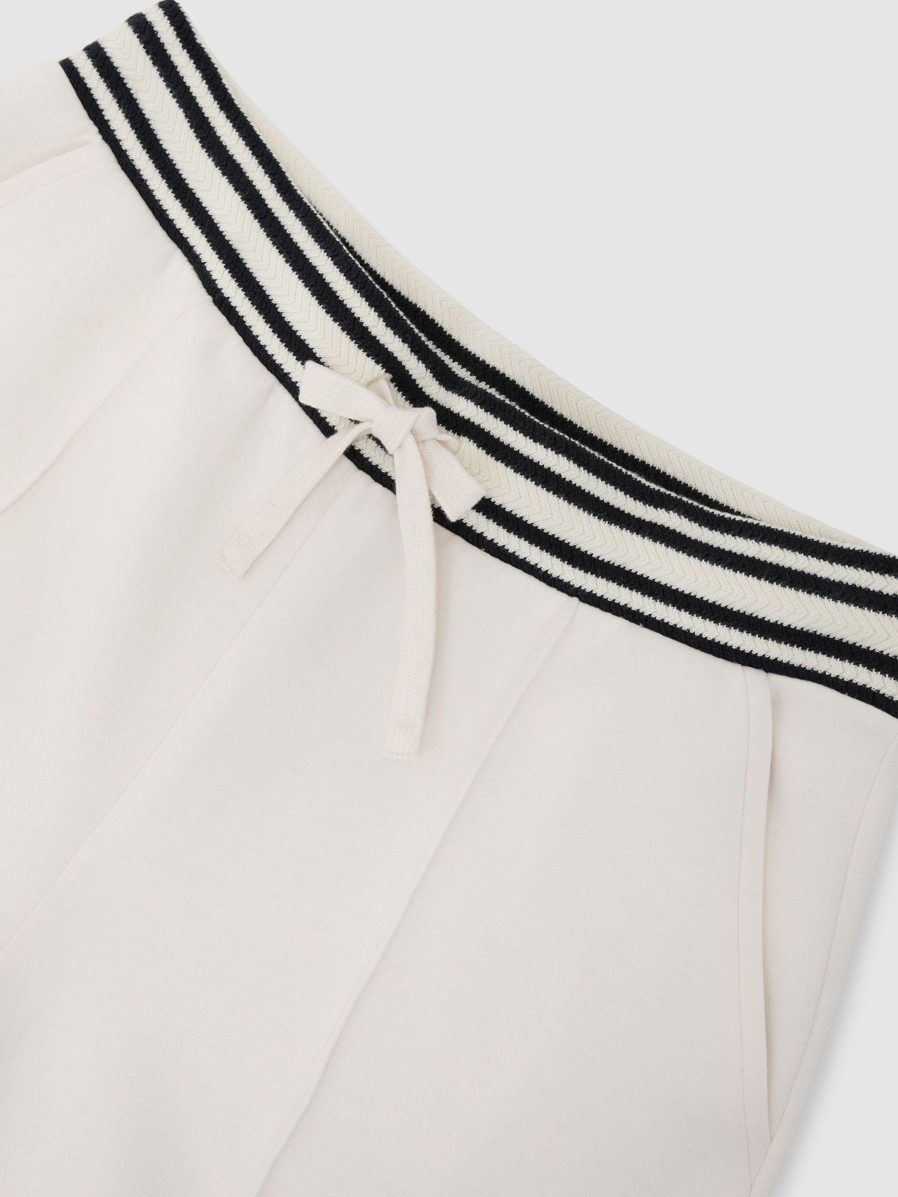 Premium Interlock Stripe-Waist Joggers in Ivory Product Image