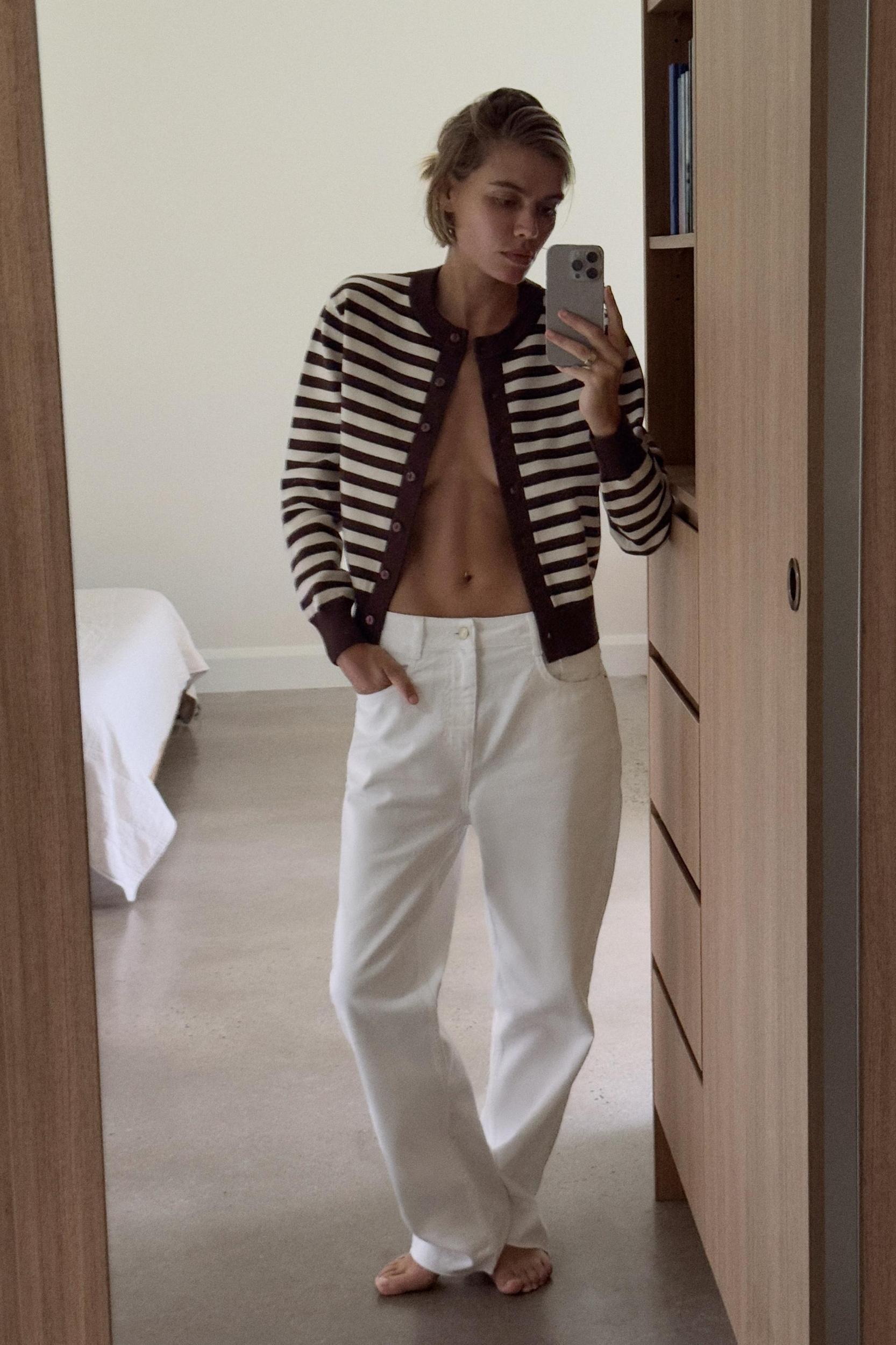 STRIPED KNIT CARDIGAN Product Image