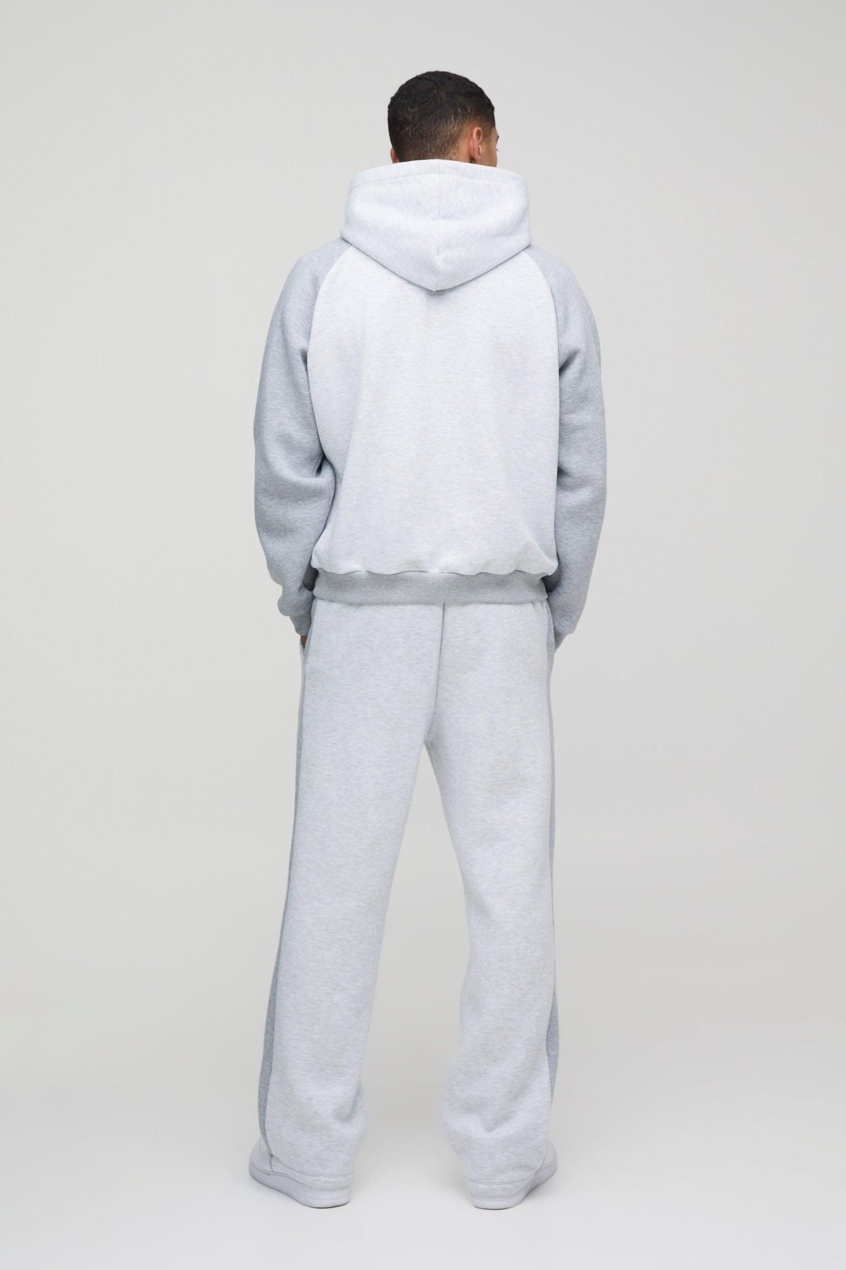 Oversized Man Colour Block Zip Hooded Tracksuit | boohooMAN USA Product Image