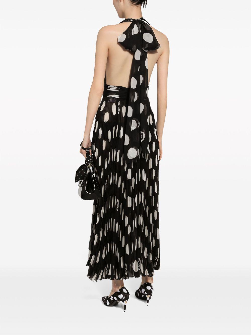 polka-dot pleated midi dress Product Image