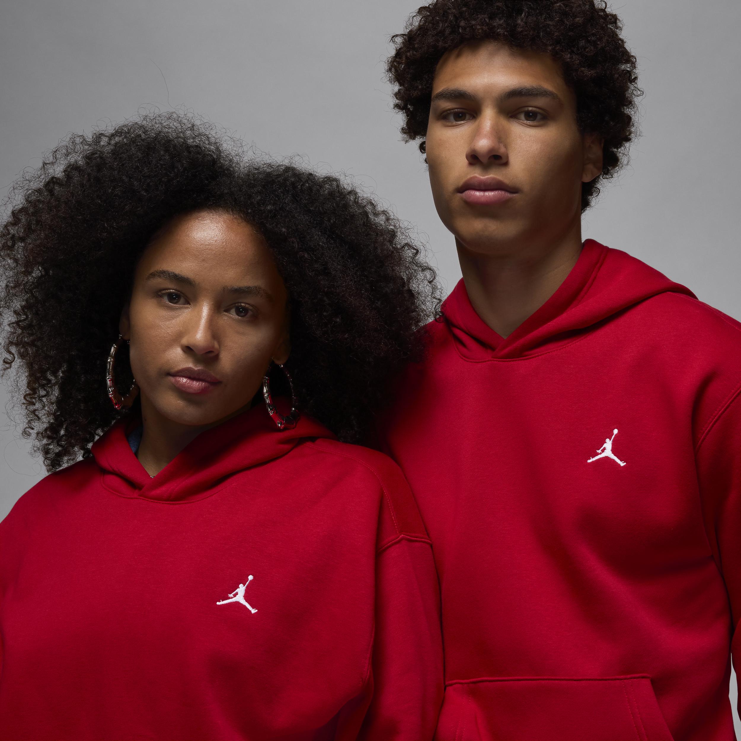 Jordan Mens Jordan Brooklyn Fleece Pullover - Mens Gym Red/White Product Image