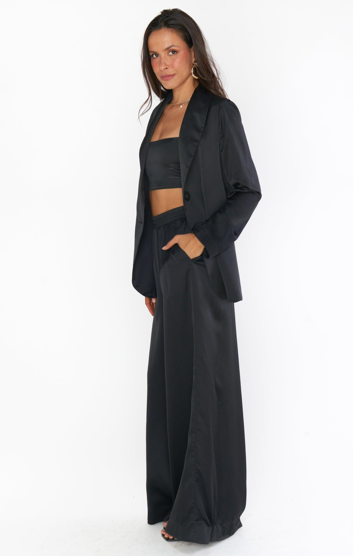 Felix Blazer ~ Black Luxe Satin Product Image