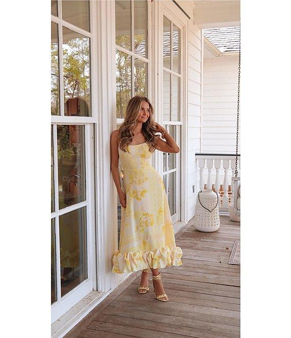 Gianni Bini x Shea Leigh Mills Chandler Sway Floral Sweetheart Neck Midi A-Line Dress Product Image