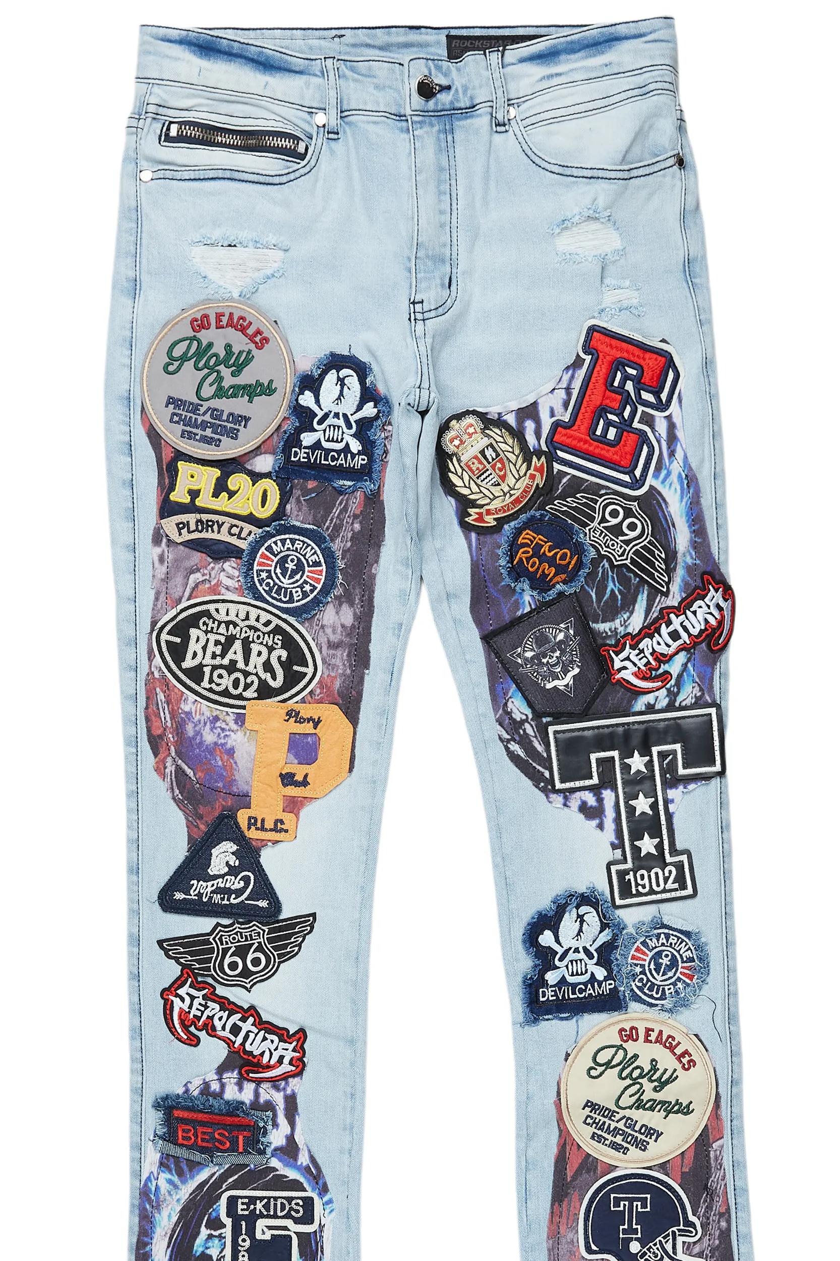 Espen Blue Stacked Flare Jean Male Product Image