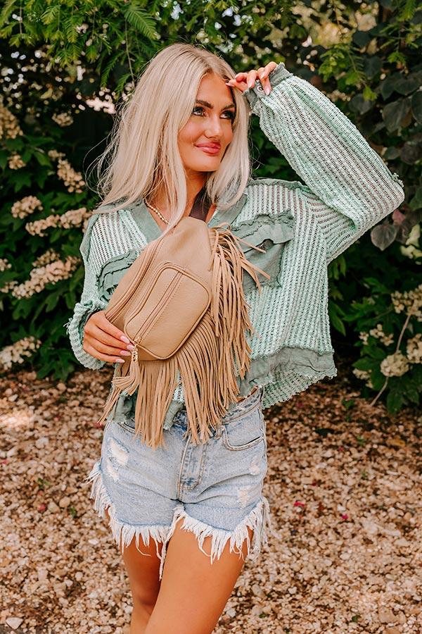 Trip Of My Life Fringe Fanny Pack In Khaki Product Image