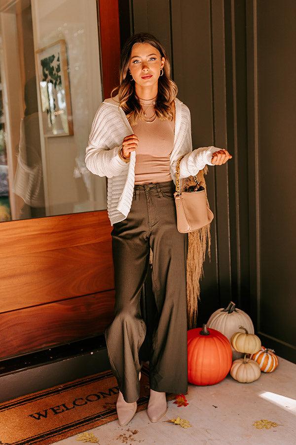 The Phoebe High Waist Wide Leg Pants in Deep Forest Product Image