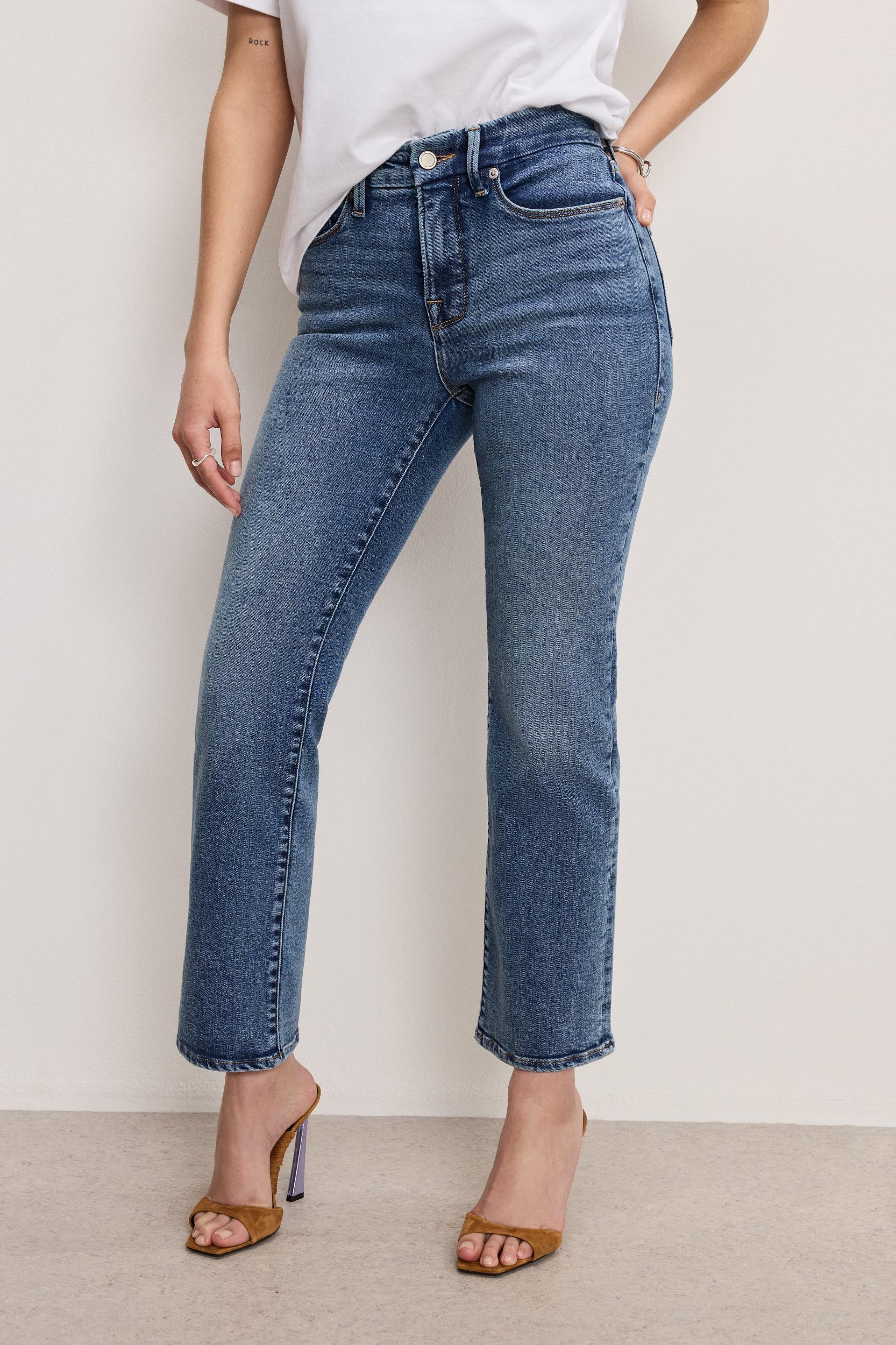 GOOD PETITE STRAIGHT COMPRESSION JEANS | INDIGO254 Product Image